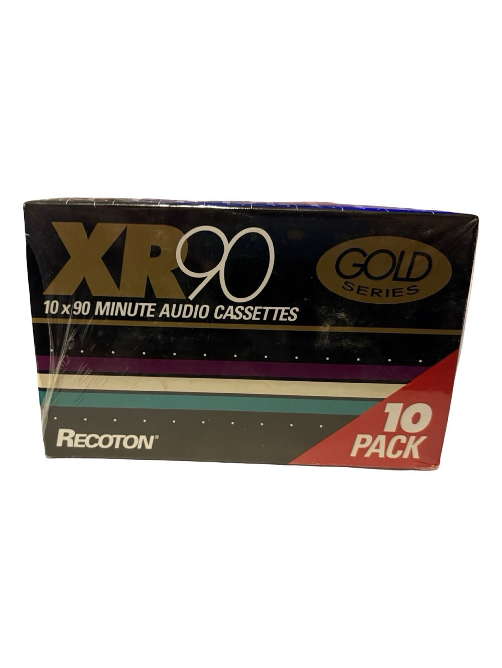 Recoton XR90 Audio Cassette Tapes 90 Min Gold Series 1993 Vintage 10-Pack